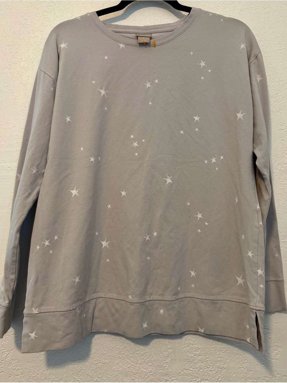 Chico's Light Gray Star Print Sweatshirt